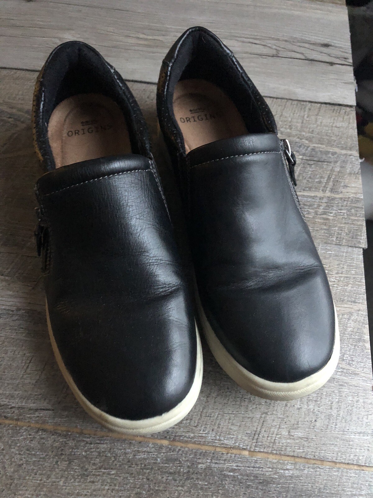 Earth Origins Shoes Womens 7.5 Elsie Slip On Sneakers Black Comfort Low