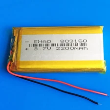 3.7V 2200mAh Li Po Rechargeable Battery For PC DVD GPS Camera PAD Phone 803160