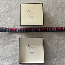 NEW COACH Dog Pet Collar Large Leather Red Bl...
