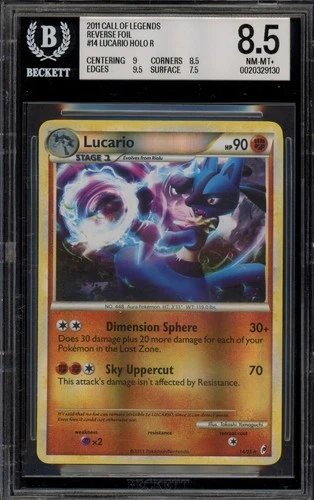 Pokemon Lucario Call Of Legends Reverse Holo 14 BGS 8.5