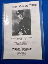 TRIDENT FLIGHT COLOURS DECALS 1:72- ROBERT HAMPTON GRAY VOUGHT F4U-1D CORSAIR