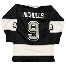 Bernie Nicholls Signed Los Angeles Kings Black Custom Jersey JSA Witness COA