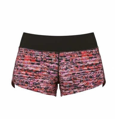 Lululemon Speed Up Shorts Size 6 / 2.5'' Inseam Flash Pleat Orange Mulit Black