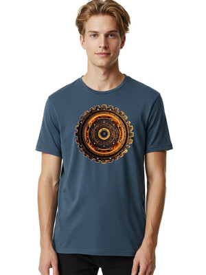 Steampunk-Gear Mens Graphic Tee, 100% Cotton, Casual Summer Wear