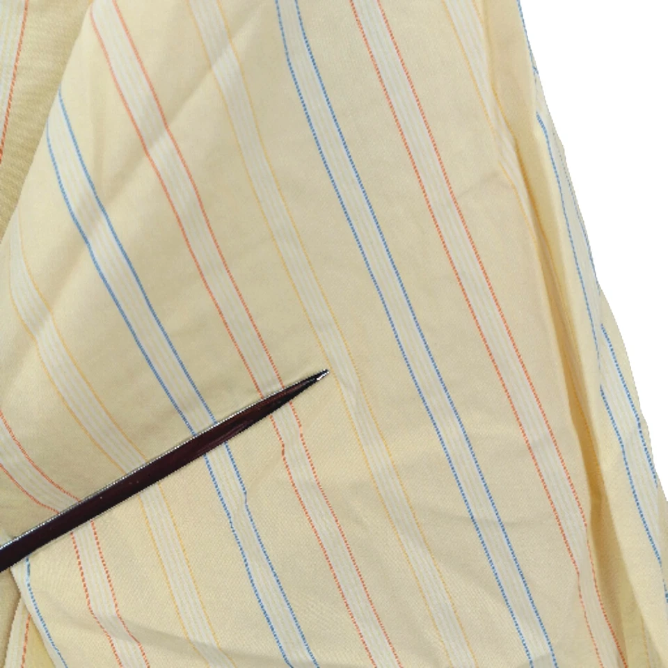 Camisa de algodón Turnbull & Asser Sea Island para hombre 16,5 42 algodón a rayas amarillas DEFECTOS Foto 4 de 4