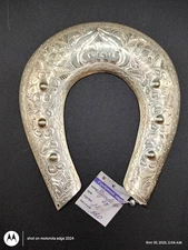 Russian Ornate Silver Horse Shoe w tag solid 55.7 grams Wall Talisman Protection