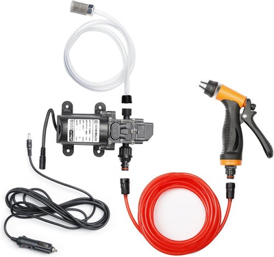 #ad Portable Intelligent Electric Pressure Washer Pump 100W 12V with 21 Feet PVC $49.99