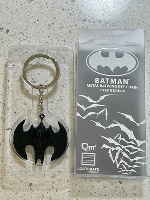 BATMAN Metal Batwing Key Chain Stealth Edition Loot Crate QM Mint in Pkg FreeShp - Image 1 of 4