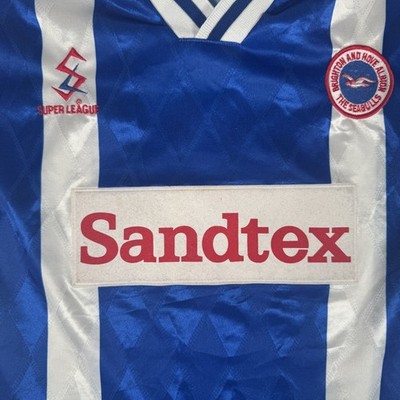 Seltenes Original Brighton & Hove Albion 1997/1998 Heim Fußball Trikot Herren Large