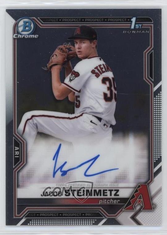 2021 Bowman Draft Chrome Draft Pick Auto Jacob Steinmetz #CDA-JS Auto 0e28