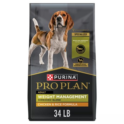 34 LB Purina Pro Plan Weight Management Shredded Blend Adult Dry Food - Chicken