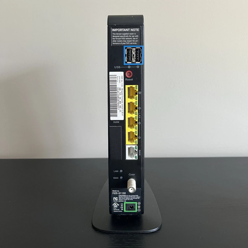 Verizon G1100 Fios Quantum Gateway Wireless Wi Fi Router Modem Power Cord - Image 4 of 4