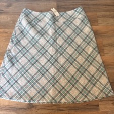 Talbots Wool Blend Skirt NWT 99 Sz 6 A-Line Lined Green Gray Side Zip