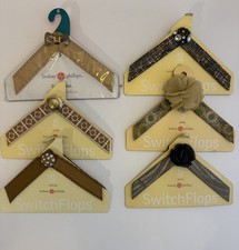 LINDSAY PHILLIPS SWITCHFLOPS STRAPS 6 Pairs Sz S 5,6 Brown Rhinestones C Read