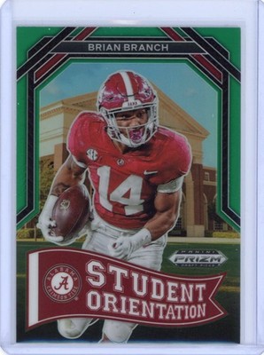 BRIAN BRANCH 2023 PANINI PRIZM DRAFT PICKS STUDENT ORIENTATION GREEN #SO-22