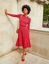 Boden - Maria Knitted Midi Dress - Strick Kleid Strickkleid Rot NEU UK 10 EU 38