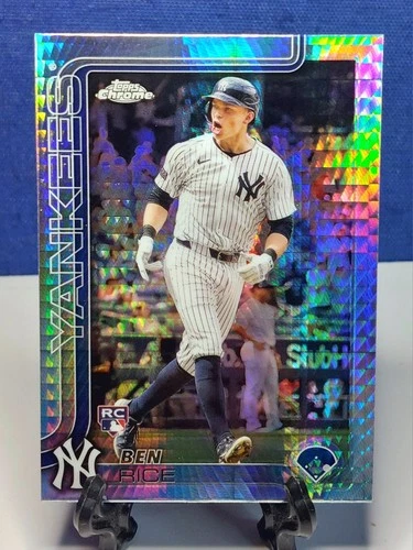 Ben Rice 2025 Topps Chrome #139 Prism Refractor RC Rookie Card ▪︎ Yankees