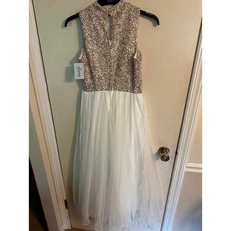 Vestido de lentejuelas Speechless para niñas fiesta ocasión especial sin mangas blanco talla 16 Foto 4 de 4