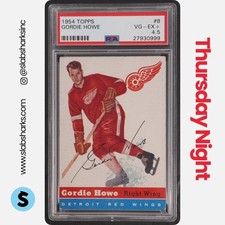 1954 TOPPS #8 GORDIE HOWE PSA 4.5
