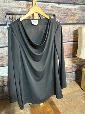 LEL Long Elegant Legs Large Black Top Long Sleeve USA