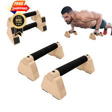 2 PCS Wooden Parallettes Bars, Wood Push Up Bars Calisthenics 10 inch