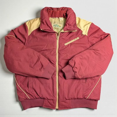 Vintage Aspen Country Puffer Jacket 80s Alpine Skiwear Color Block Style Size XL