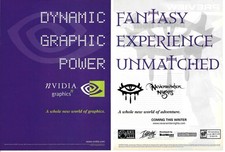 2001 Nvidia Graphics & Neverwinter Nights Video Game Vintage Print Ad/Poster
