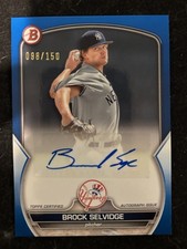 Brock Selvidge 2023 Bowman Prospect Blue Auto #PPA-BS New York Yankees /150