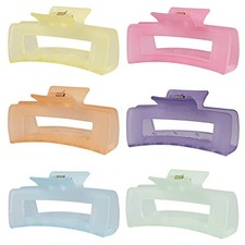 4 Inch Big Hair Claw Clips 6 Pcs Large Claw for Thick Hair Square Ice Cream