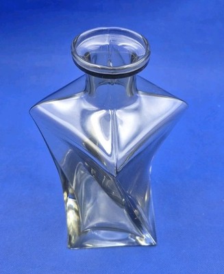 Vintage Heavy Crystal Whiskey Decanter Twist Design 9x5.5'' No Stopper