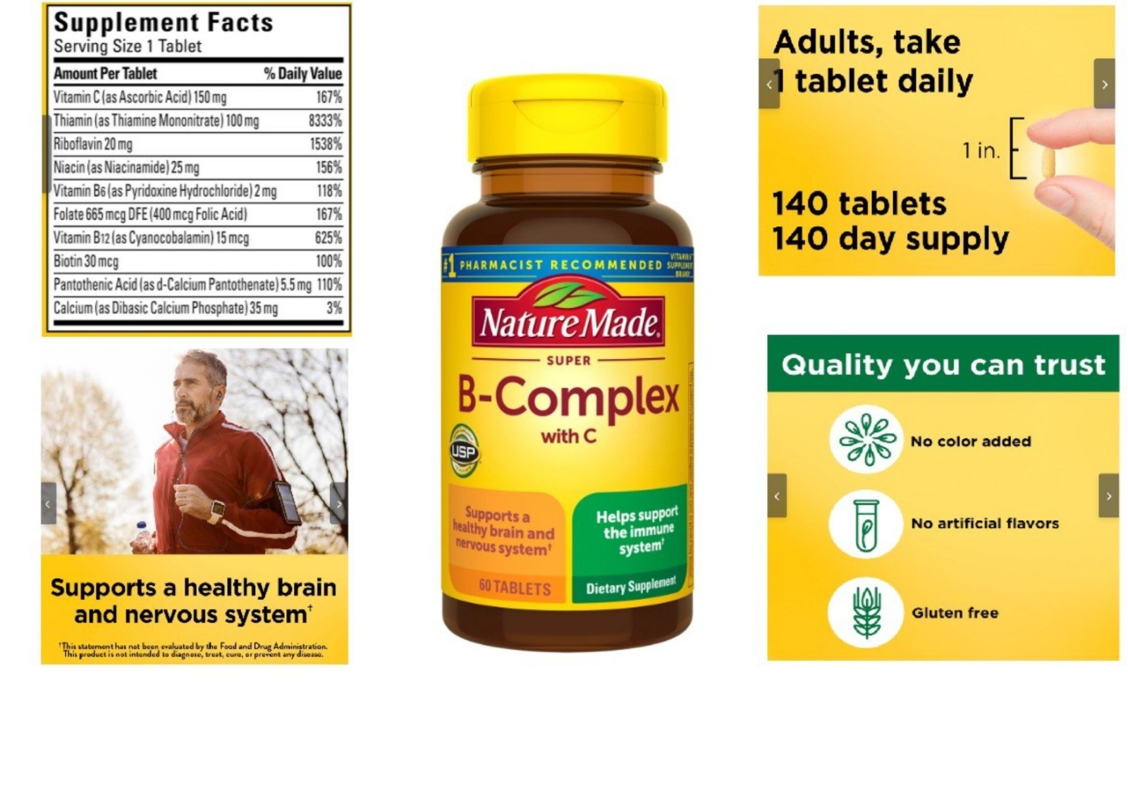 Super B-Complex con Vitamina C 140 Compresse - Integratore Energetico