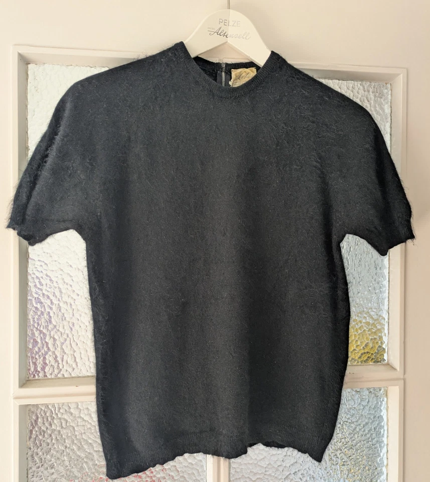 Lola's Vintage 50 er 60er Jahre 100% Angora Pullover Kurzarm L 40 - Bild 1 von 4