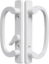 Offset Sliding Patio Door Handle Set, 3-15/16" Screw Hole Spacing, White