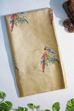 Banarasi Cream Organza Tissue Sare With All Over Jaal Parrots Design