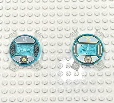 LEGO Dimensions Toy (2) pc Base Disc Tag Only Lot   - Ninjago - Zane - Sensei Wu