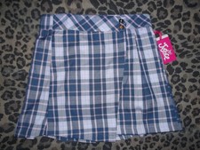 Justice girls L 12-14 pleated plaid mini skirt w/built in shorts purple nwt