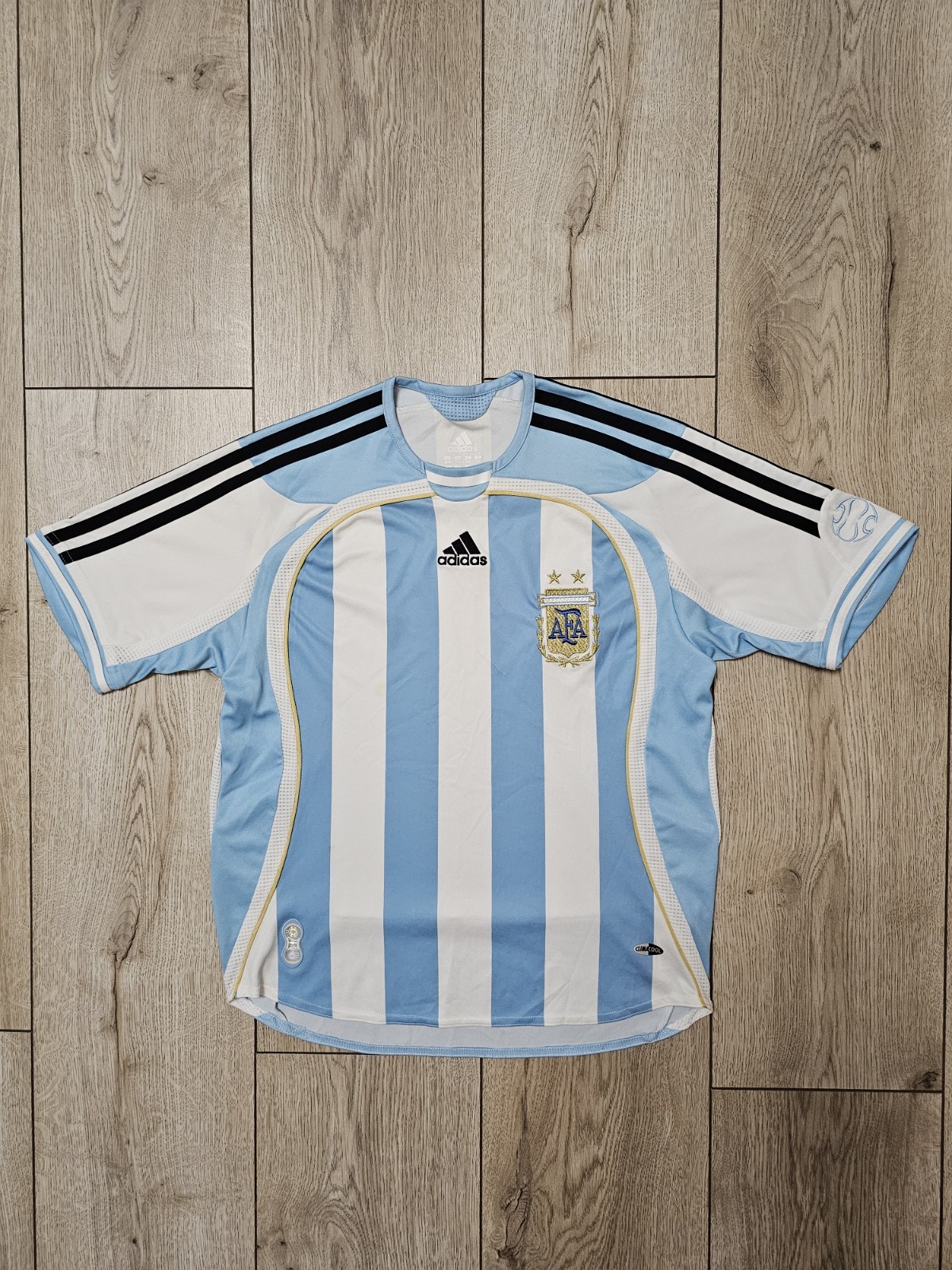 ARGENTINA 2006 2007 HOME FOOTBALL SHIRT SOCCER JERSEY BOYS 10A 140cm ADIDAS