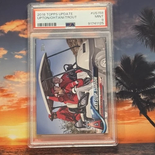 2018 Topps Update Series Shohei Ohtani Rookie Mike Trout, Upton #US158 PSA 9