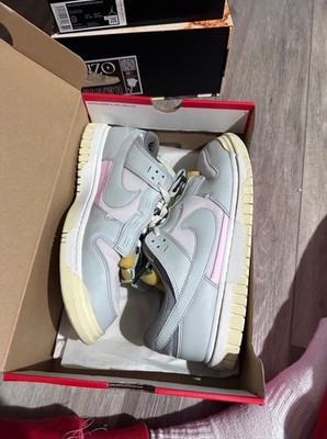 Nike Dunk Low Men's Low Top Athletic Sneakers Gray Pink Yellow White