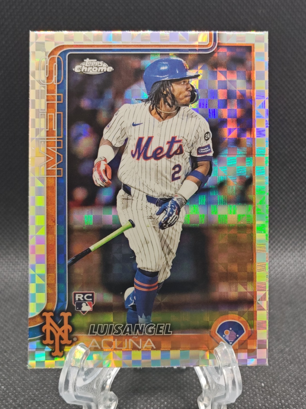 Luisangel Acuna 2025 Topps Chrome #56 X-Fractor (RC)