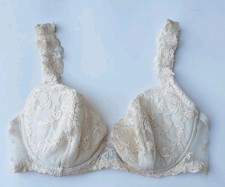 La Perla Corsetteria Embroidered Lace Mesh Bra Size 36C Underwired Ivory