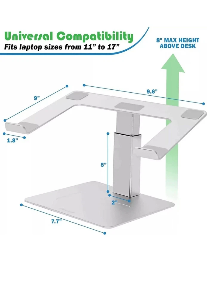 Pivot Laptop Stand for Desk – Adjustable Aluminium Laptop Riser - Image 3 of 4