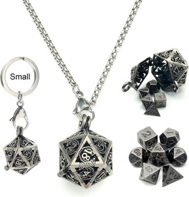 Mini DND Würfel Set Metall 7 Stück D6 D20 Tragbar
