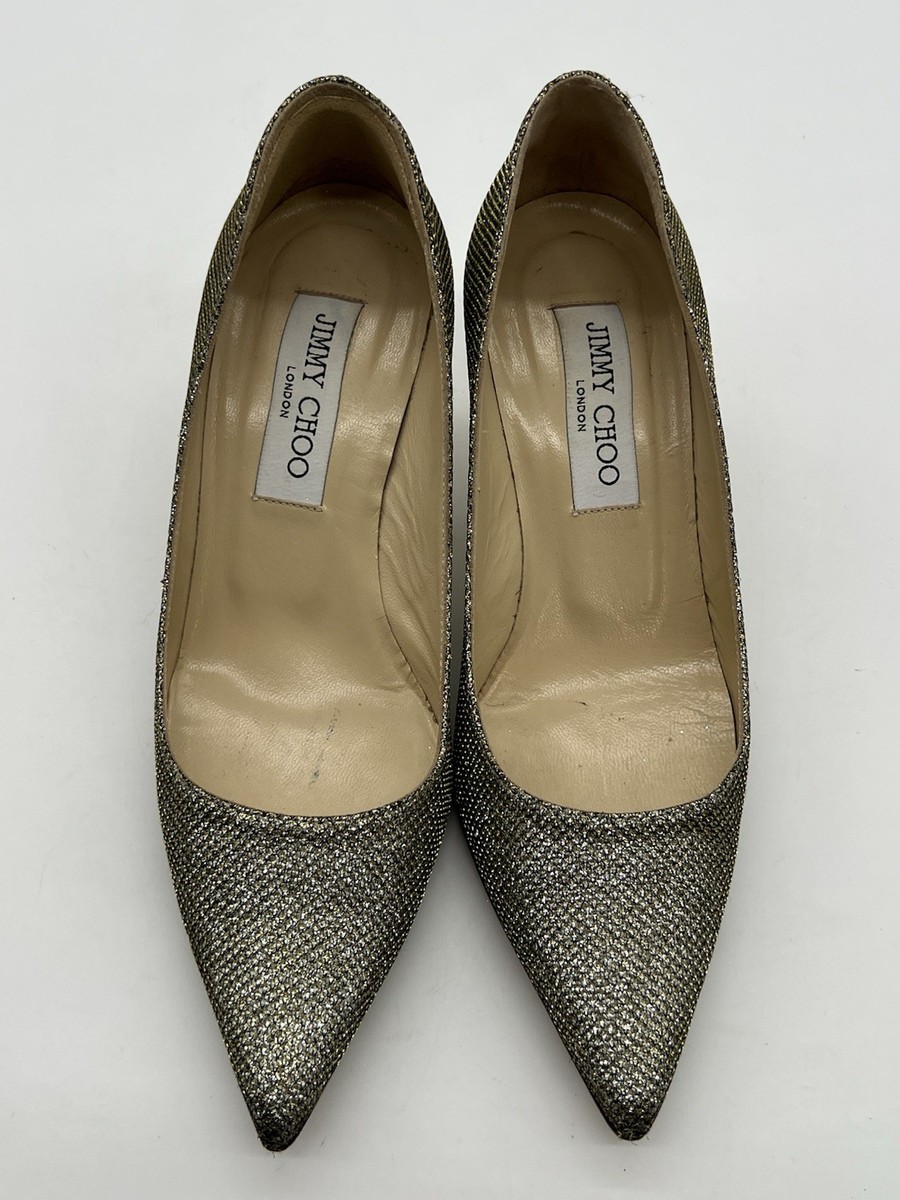 Jimmy Choo Lame Glitter Pointed Toe Womens 36 US 6 Pumps Light
