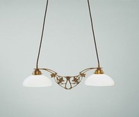 Pendelleuchte Esstisch Messing Glas E27 2-Flammig L:67 Cm Esszimmer HäNgelampe