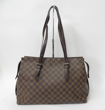 Autentica borsa a mano Louis Vuitton Damier Ebene Chelsea marrone F#51406