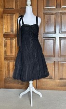 Marc Jacobs Dress Little Black Lace Ruched Origami Asymmetrical Pleats Poufy 0