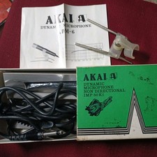 Vintage Akai ADM-6 Dynamic Microphone NonDirectional IMP 50K Ohm Open Box