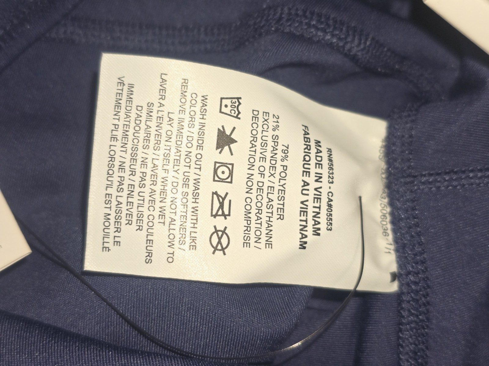 Nike Dri-FIT Women's Navy Ankle Leggings Logo Elastic Waist Size M Training thumbnail 5