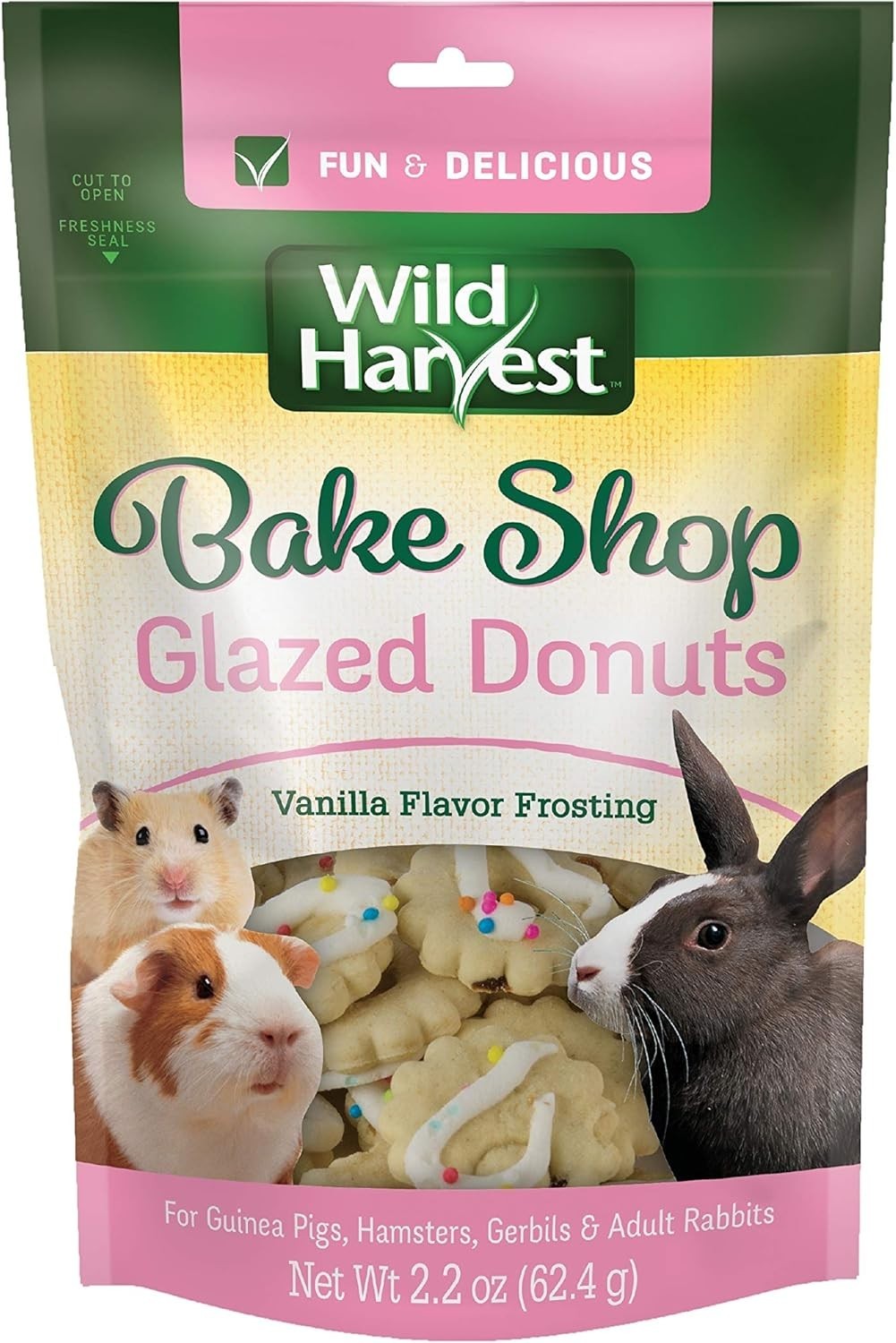 Healthy 2.2 Oz Glazed Donut Treats for Guinea Pigs, Hamsters, and Rabbits